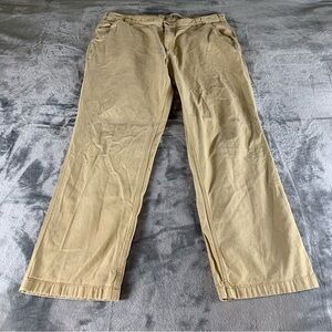 Carhartt Men's Rugged Flex Canvas Work Pants 42x34 Dark Khaki Relaxed‎ Fit EUC